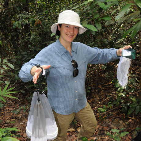 Dr. Shannon Bennett with mosquito traps