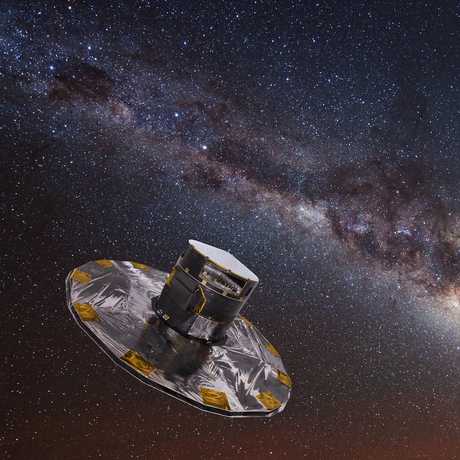 Gaia mapping the Milky Way, ESA/ATG medialab; background: ESO/S. Brunier