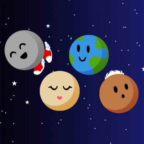 Cartoon versions of rocky planets