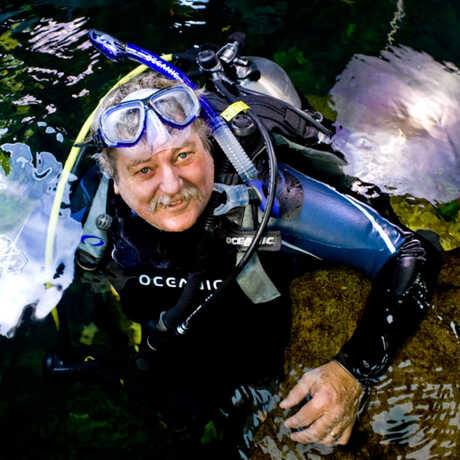 Terry Gosliner in scuba gear 