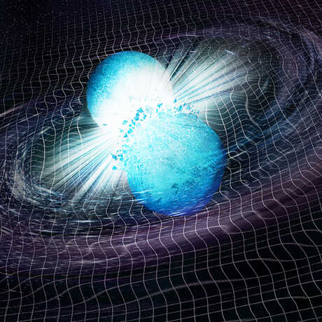 Artists Illustration of two neutron stars colliding