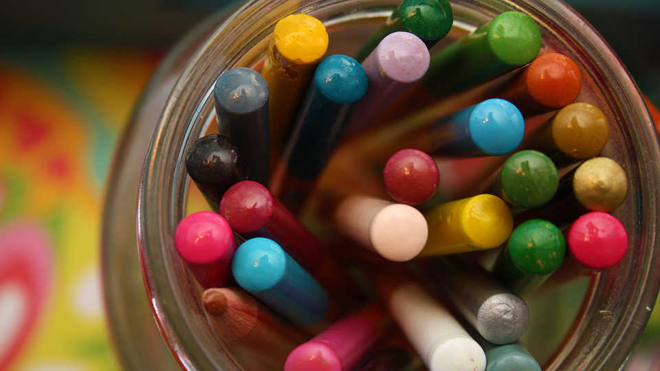 markers in a jar