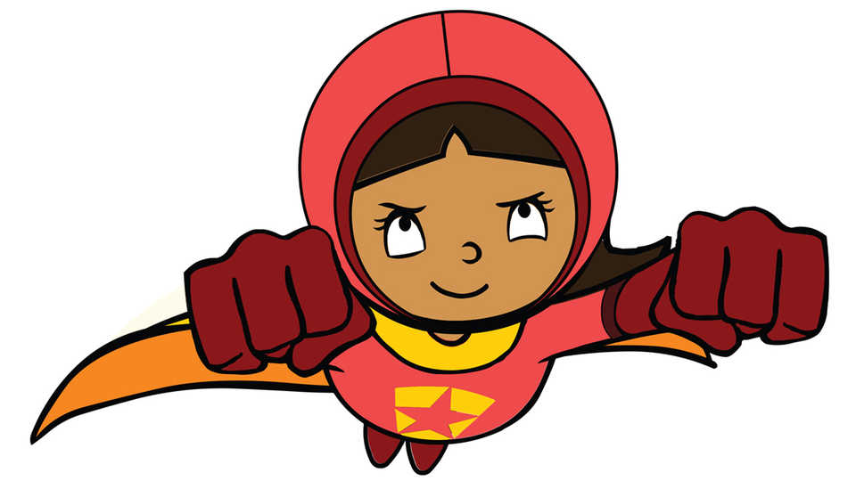 Illustration of PBS superhero WordGirl