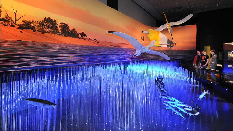Cretaceous diorama inside the Pterosaurs exhibit
