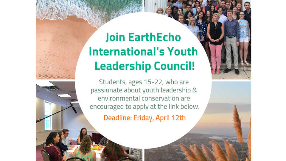 EarthEcho's Youth Leadership Council Applications Now Open